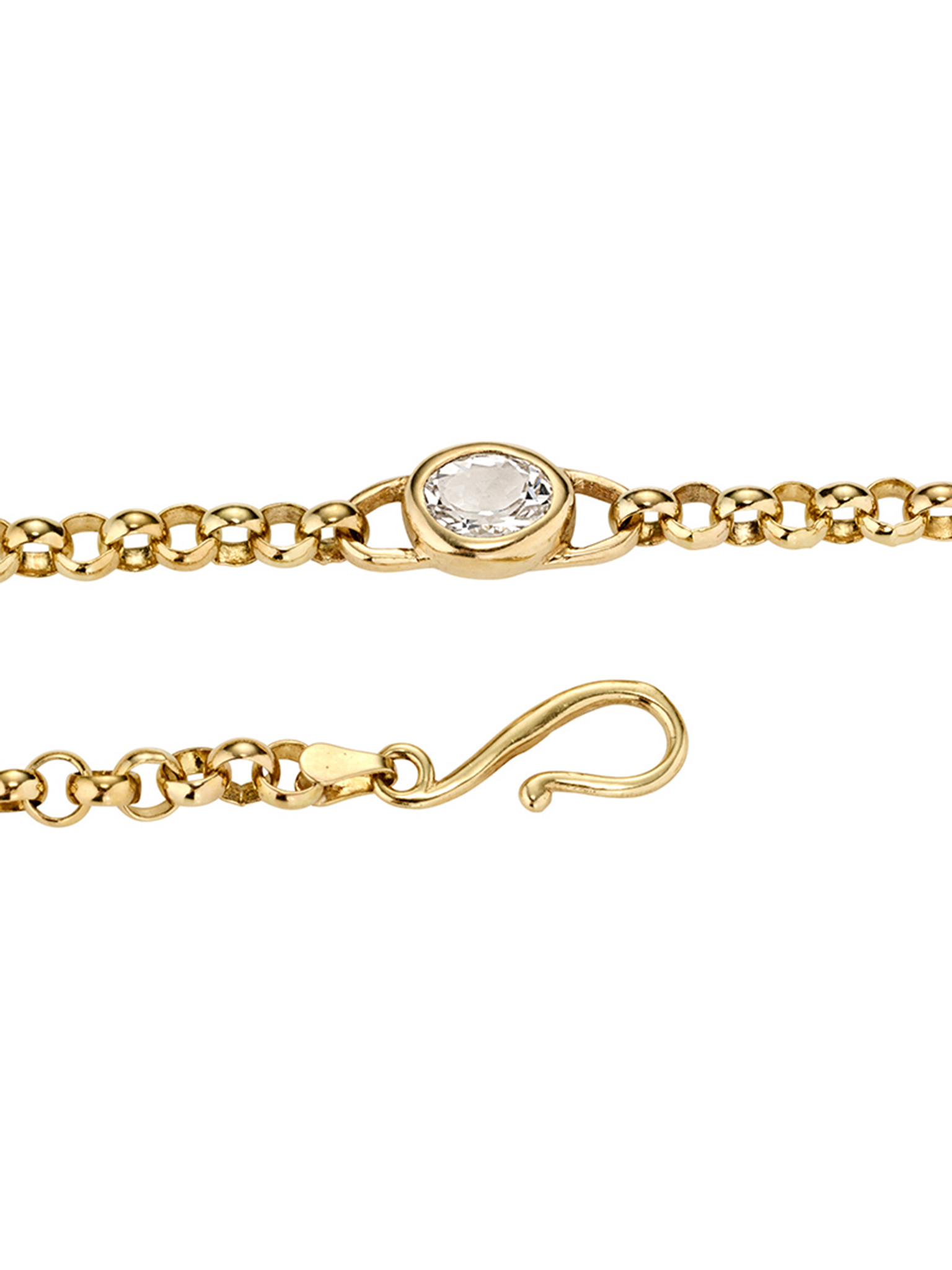 Mermesa chain necklace with quartz - solid gold